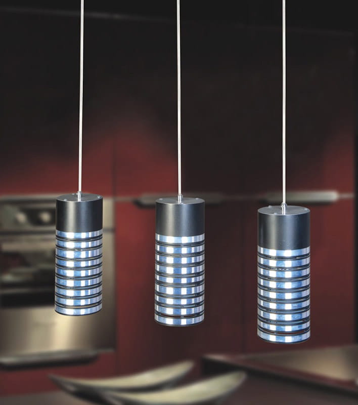 SPRINT lampa wisząca chrom klosze tuby ze srebrnymi paskami 3xE27 MDF9502/3