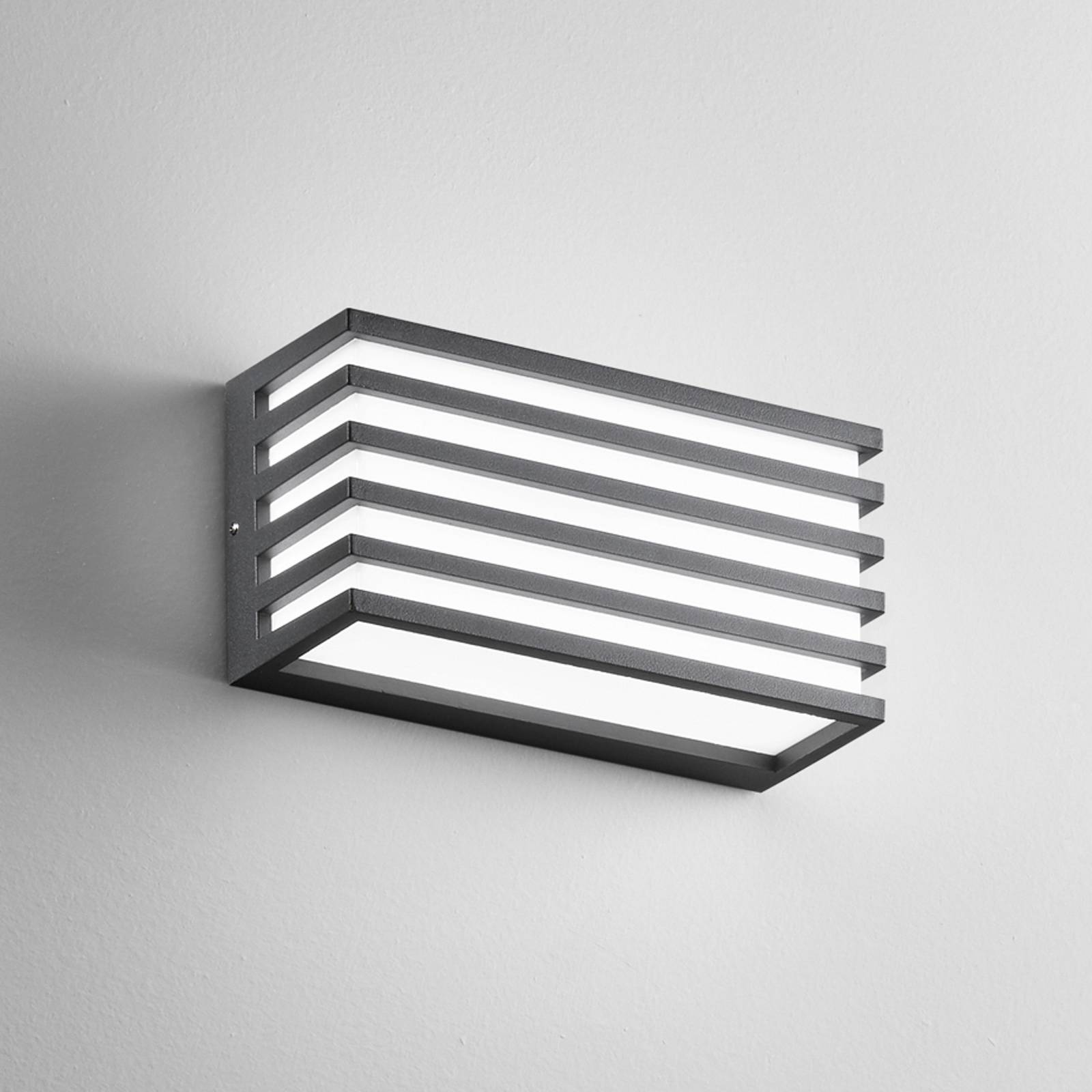 INTEC Kinkiet zewnętrzny LED Dukrot, czarny, aluminium, nowoczesny