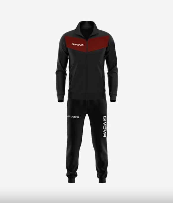 GIVOVA dres sportowy męski komplet bluza i spodnie TR018 czarny/zielony