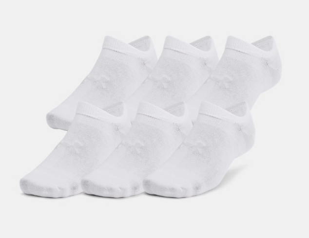 UNDER ARMOUR zestaw skarpetek stopek 6 par Essential No Show białe
