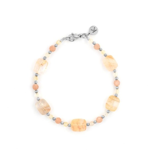 Bransoletka Mix Cytrynu z kamieniem życia - wersja srebrna