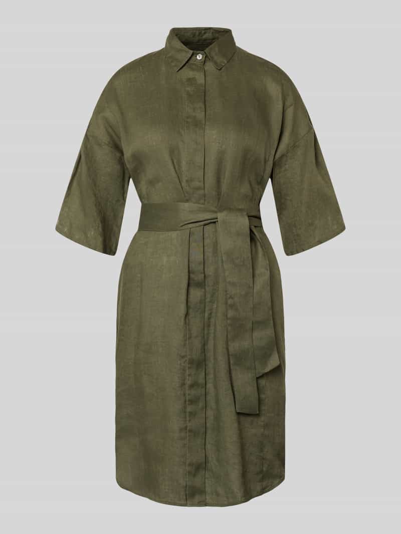 krój regular fit lniana sukienka z czystego lnu model 'Derby'