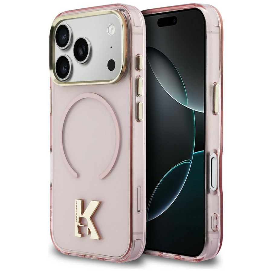 Etui Karl Lagerfeld IML K Head Logo MagSafe do iPhone 17 Pro Max różowy