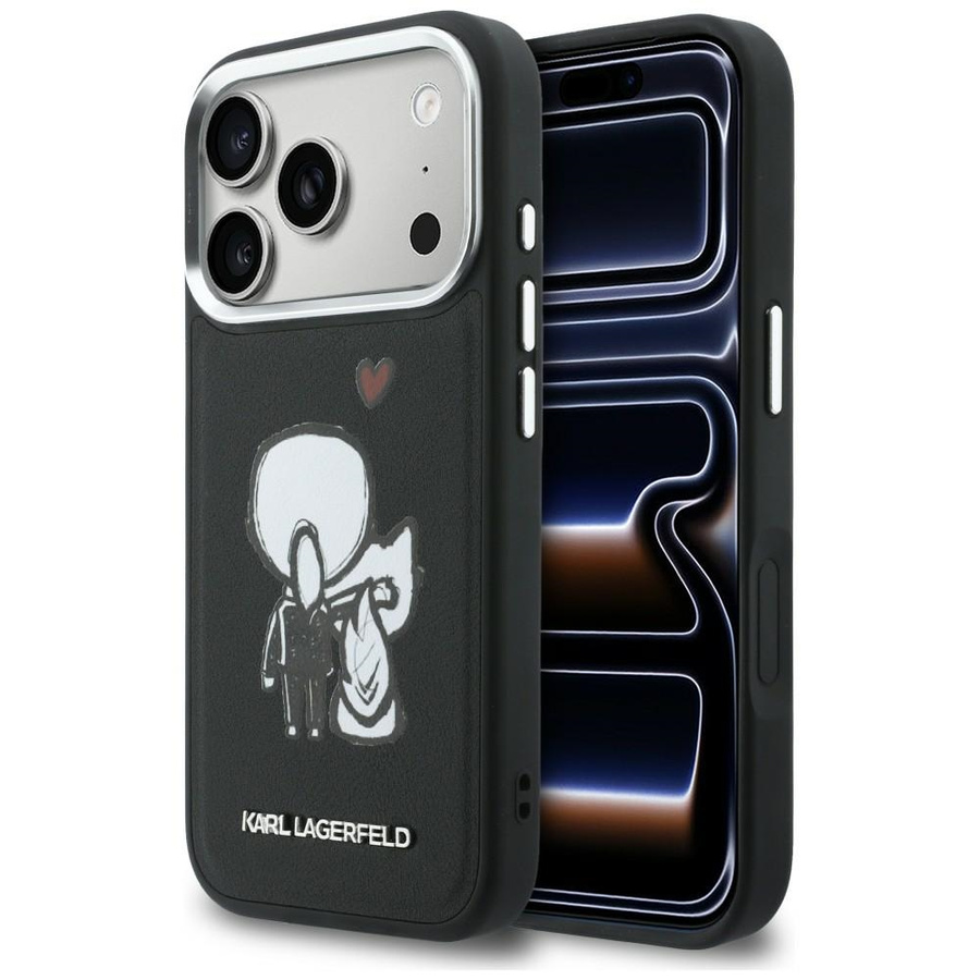 Etui Karl Lagerfeld Karl & Choupette Back Logo MagSafe do iPhone 17 Pro czarny