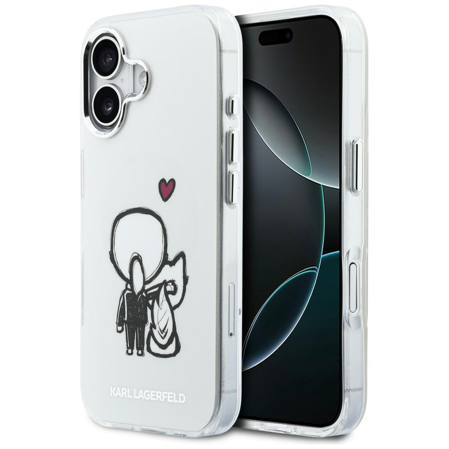 Etui Karl Lagerfeld Karl & Choupette Back MagSafe do iPhone 17 przezroczysty