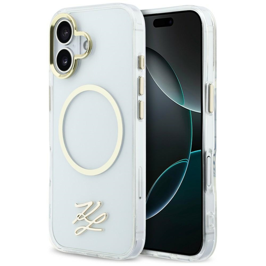 Etui Karl Lagerfeld IML KL Script Logo MagSafe do iPhone 17 przezroczysty