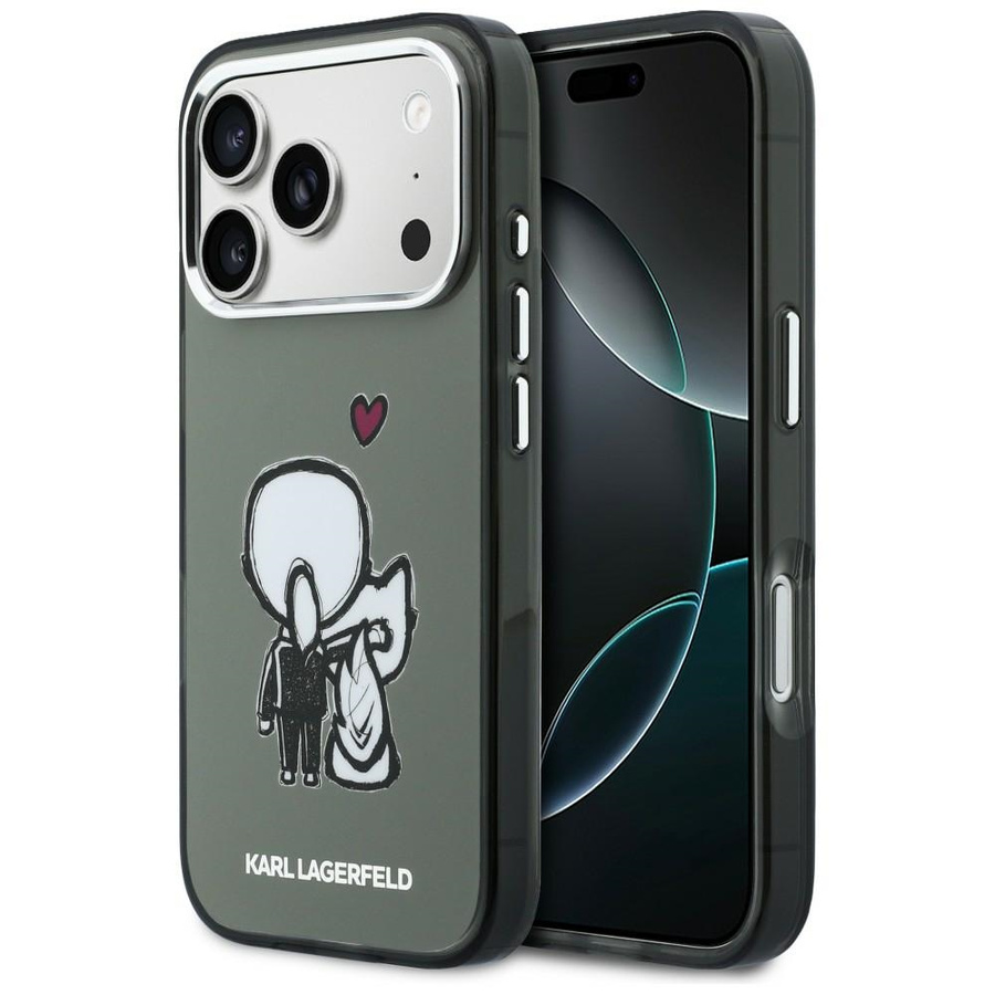 Etui Karl Lagerfeld Karl & Choupette Back MagSafe do iPhone 17 Pro Max czarny