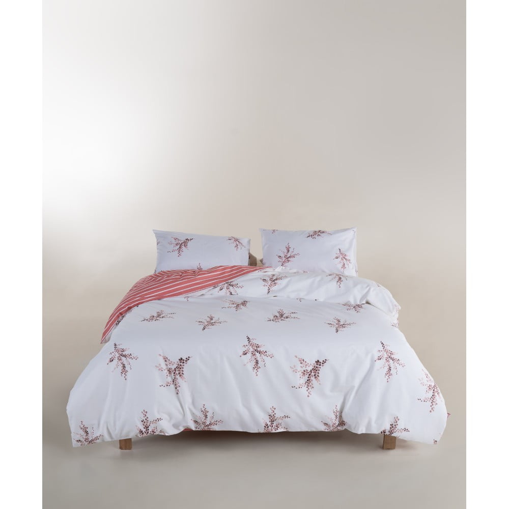 Biało-różowa pościel dwuosobowa z bawełny renforcé 240x220 cm Breeze Floral – Mila Home Luxury