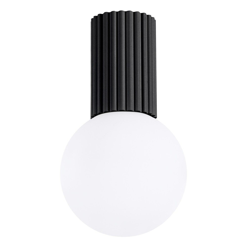 Czarna lampa sufitowa ze szklanym kloszem ø 12 cm Orbital – Sollux