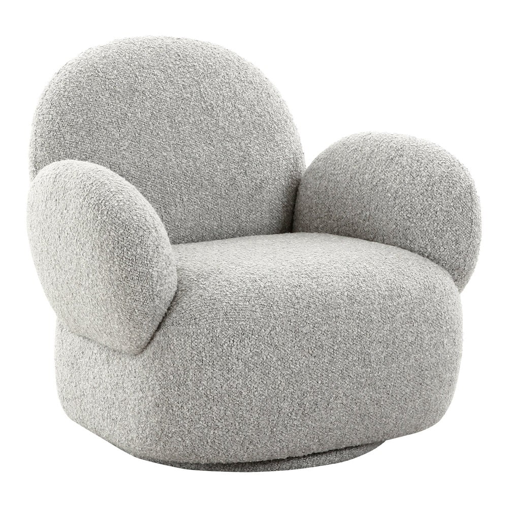 Jasnoszary fotel z materiału bouclé Messina – House Nordic