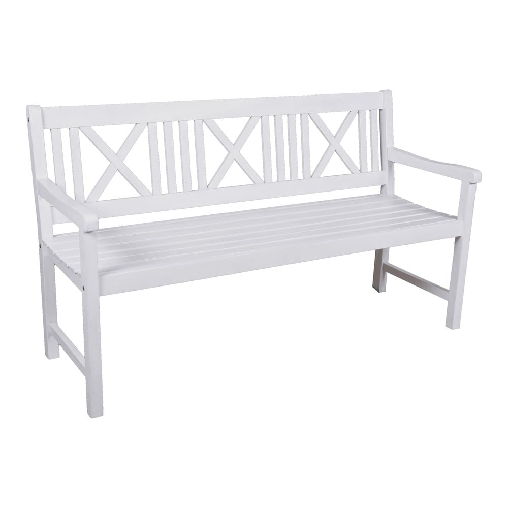 Biała drewniana ławka ogrodowa Malmö – Garden Pleasure