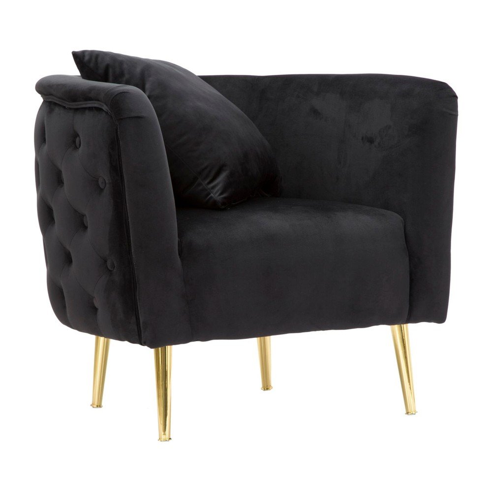 Czarny aksamitny fotel Bucarest – Mauro Ferretti