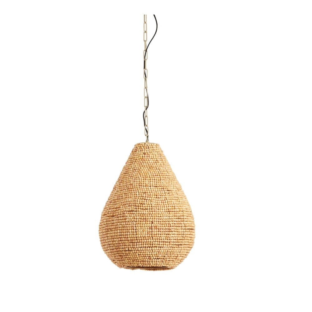 Lampa wisząca w naturalnym kolorze z drewnianym kloszem ø 31 cm Kabinda – Light & Living