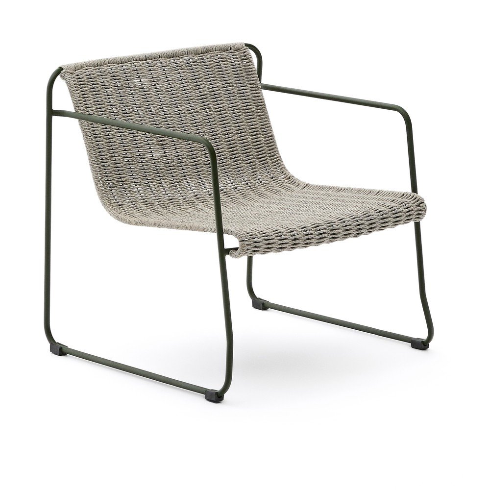 Szarozielony metalowy fotel ogrodowy Maurina – Kave Home