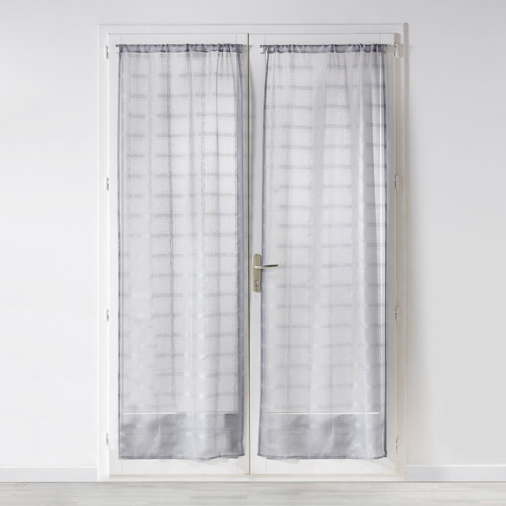 Szare firanki z woalu zestaw 2 szt. 70x200 cm Candide – douceur d'intérieur