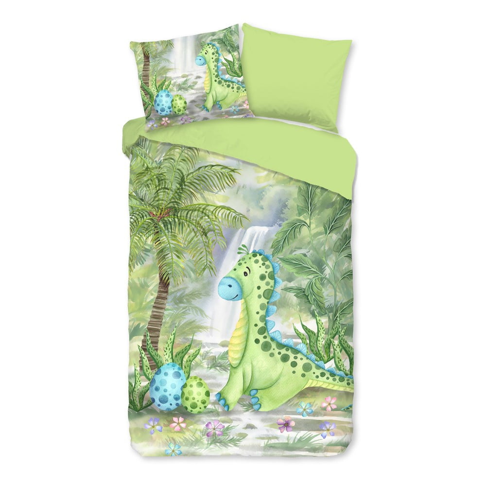 Zielona bawełniana pościel dziecięca jednoosobowa 140x220 cm Dani – Good Morning