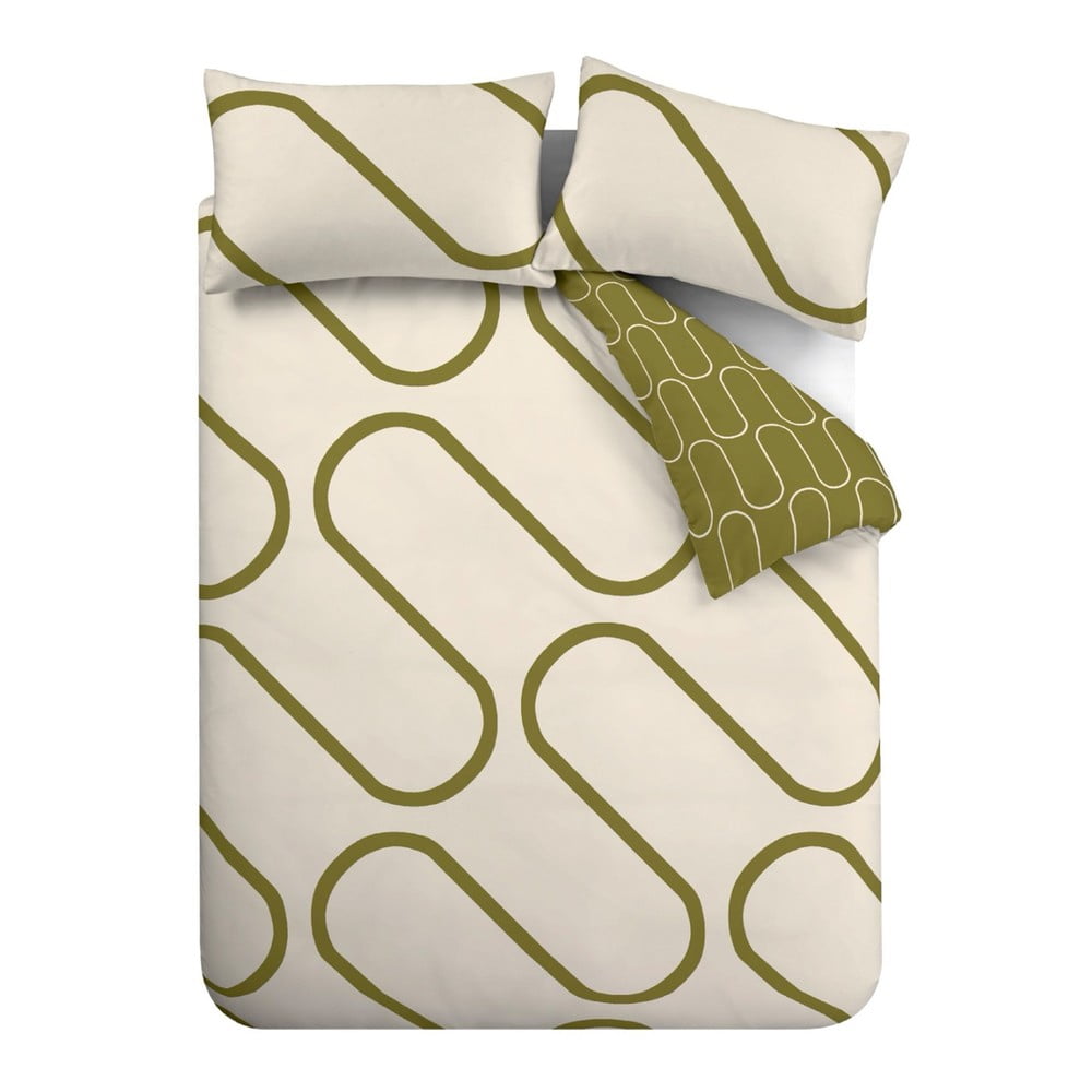 Pościel dwuosobowa w kolorze khaki/beżowa 200x200 cm Linear Curve – Catherine Lansfield