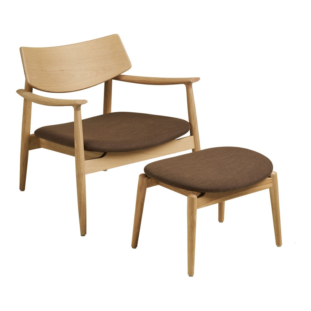 Brązowy fotel z podnóżkiem Olvera – House Nordic