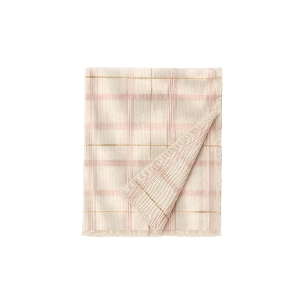 Jasnoróżowa bawełniana narzuta dziecięca 140x200 cm Tartan Rose – Lorena Canals