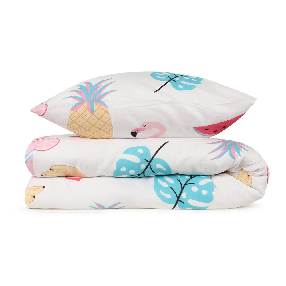 Biało-różowa pościel dziecięca jednoosobowa 140x200 cm Kokteyl – Mijolnir