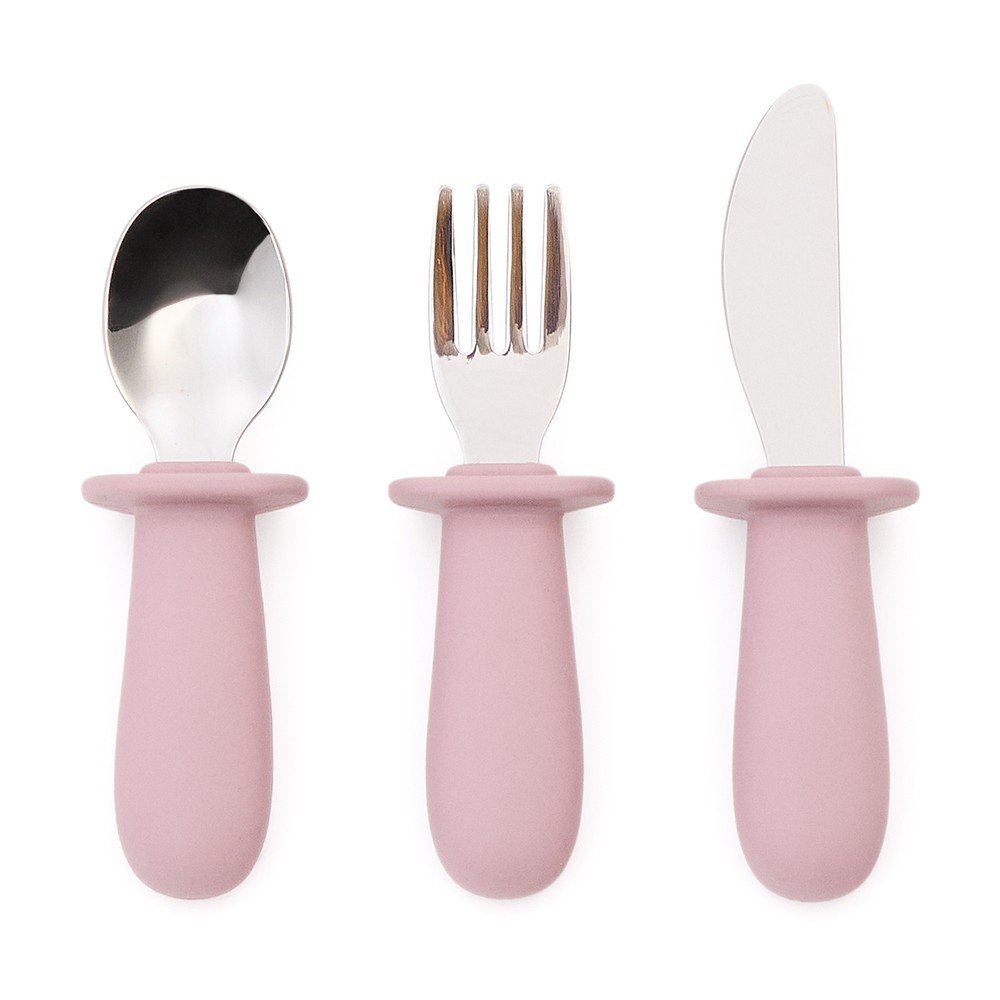 Różowe plastikowo-silikonowe sztućce dla dzieci 3 szt. Lili – Kave Home