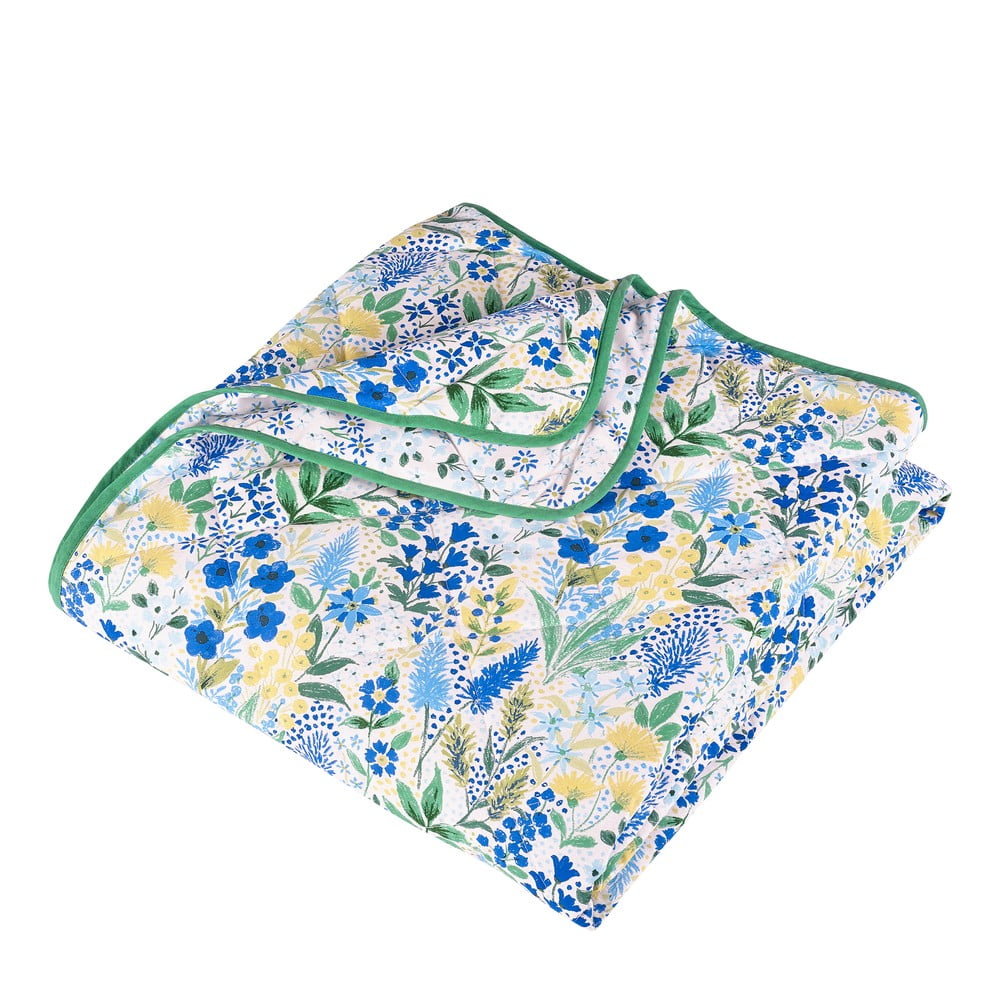 Zielono-niebieska narzuta pikowana 220x230 cm Tilly Floral – Catherine Lansfield