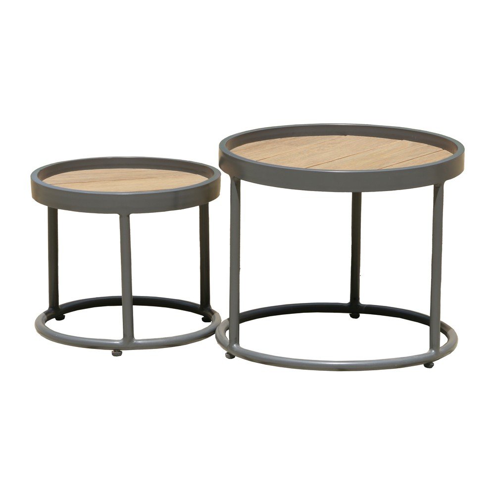 Okrągłe stoliki ogrodowe zestaw 2 szt. ø 50 cm Silea – Garden Pleasure