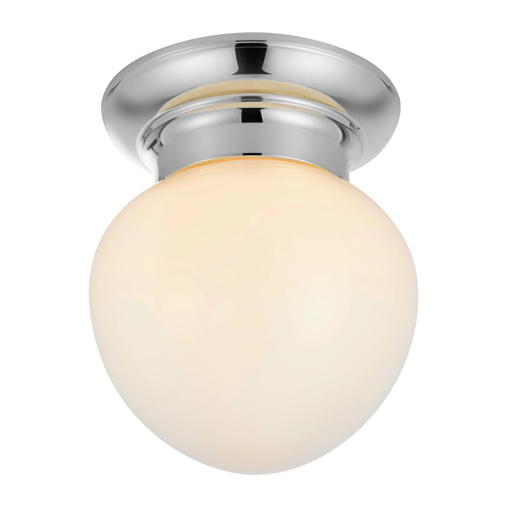 Lampa sufitowa w biało-srebrnym kolorze ze szklanym kloszem Ronda – Markslöjd