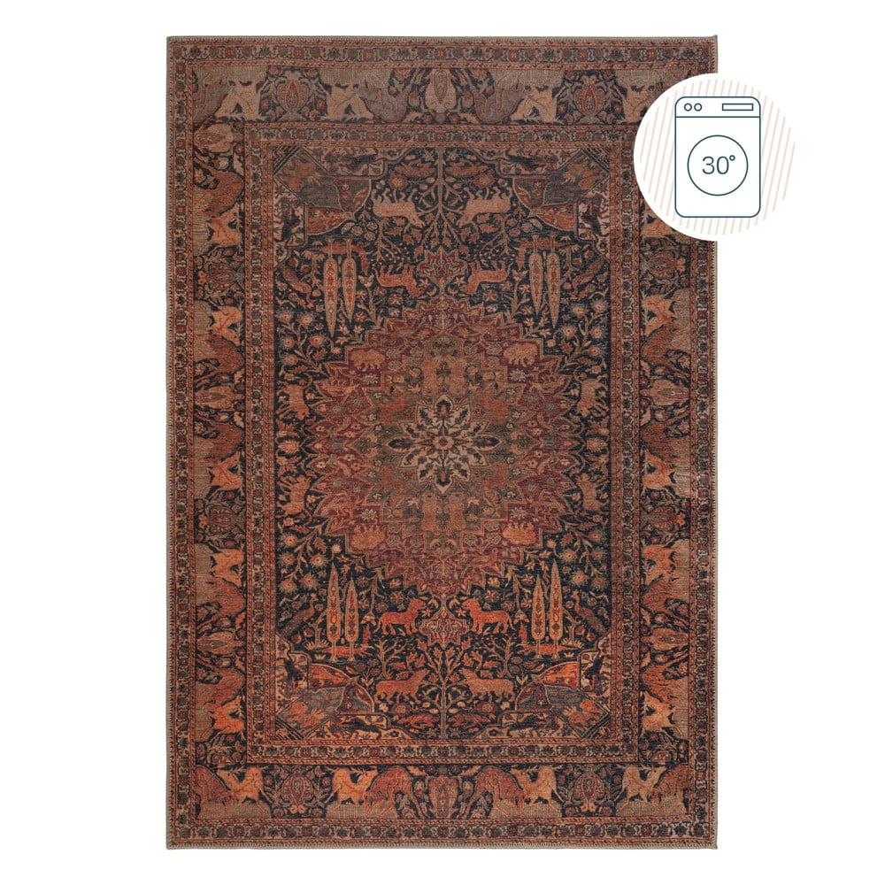 Bordowy dywan odpowiedni do prania 190x290 cm Nico Global – Flair Rugs