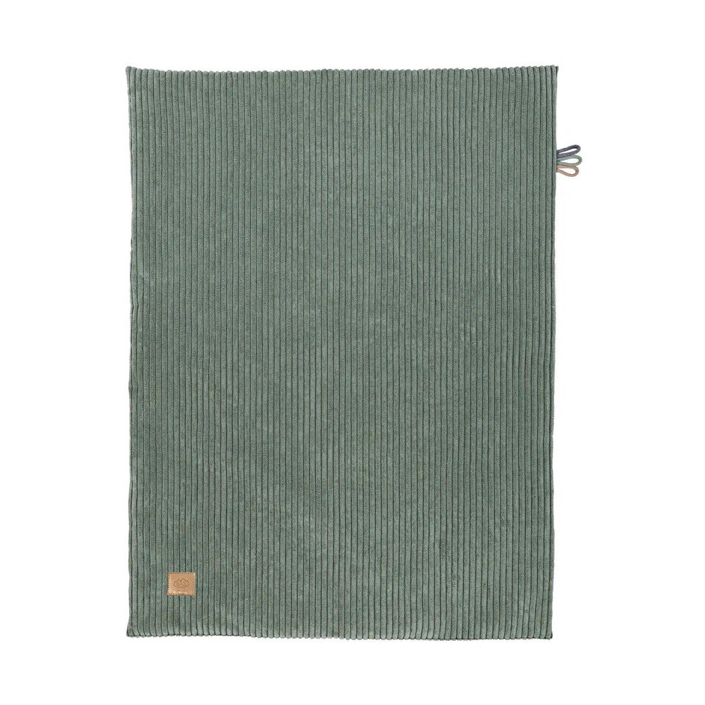 Zielony koc dziecięcy sztruksowy 100x77 cm – Meowbaby