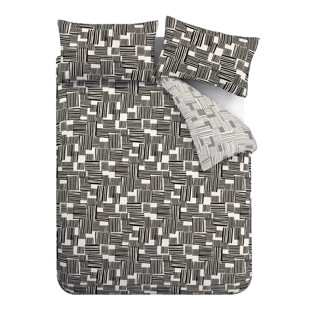 Czarno-szara pościel jednoosobowa 135x200 cm Blocks – Catherine Lansfield
