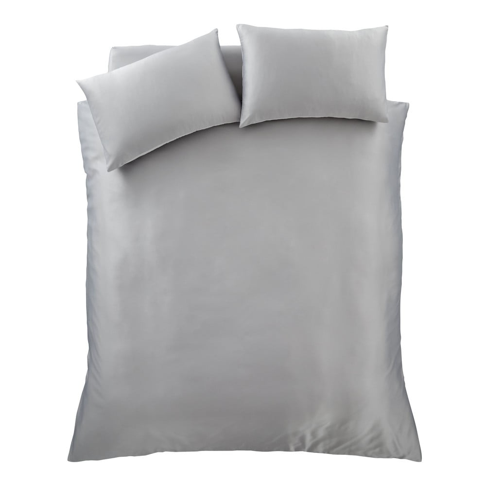 Szara satynowa pościel dwuosobowa 230x220 cm Silky Soft – Catherine Lansfield