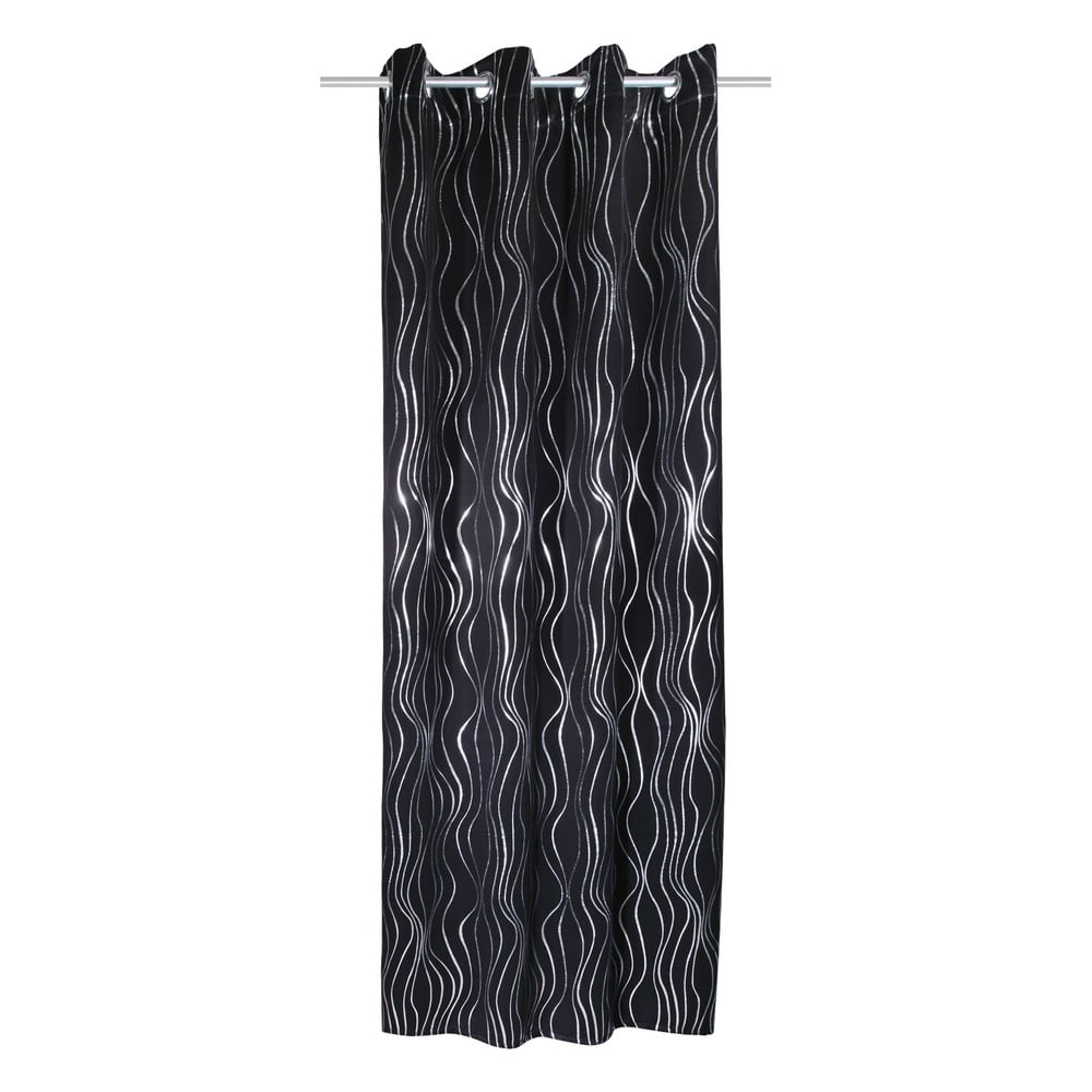 Czarna zasłona 135x245 cm Waves – Sehlbach