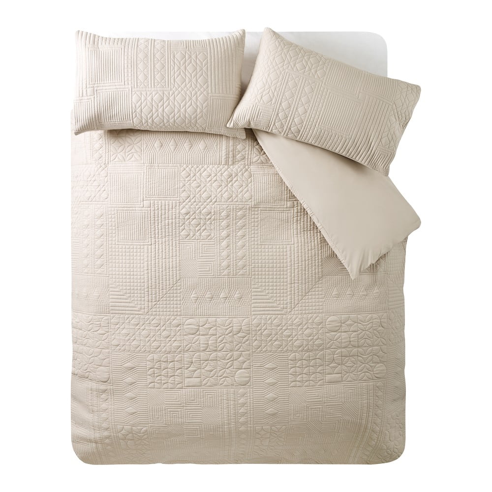 Beżowa pościel jednoosobowa 135x200 cm Folkstone Geo – Catherine Lansfield