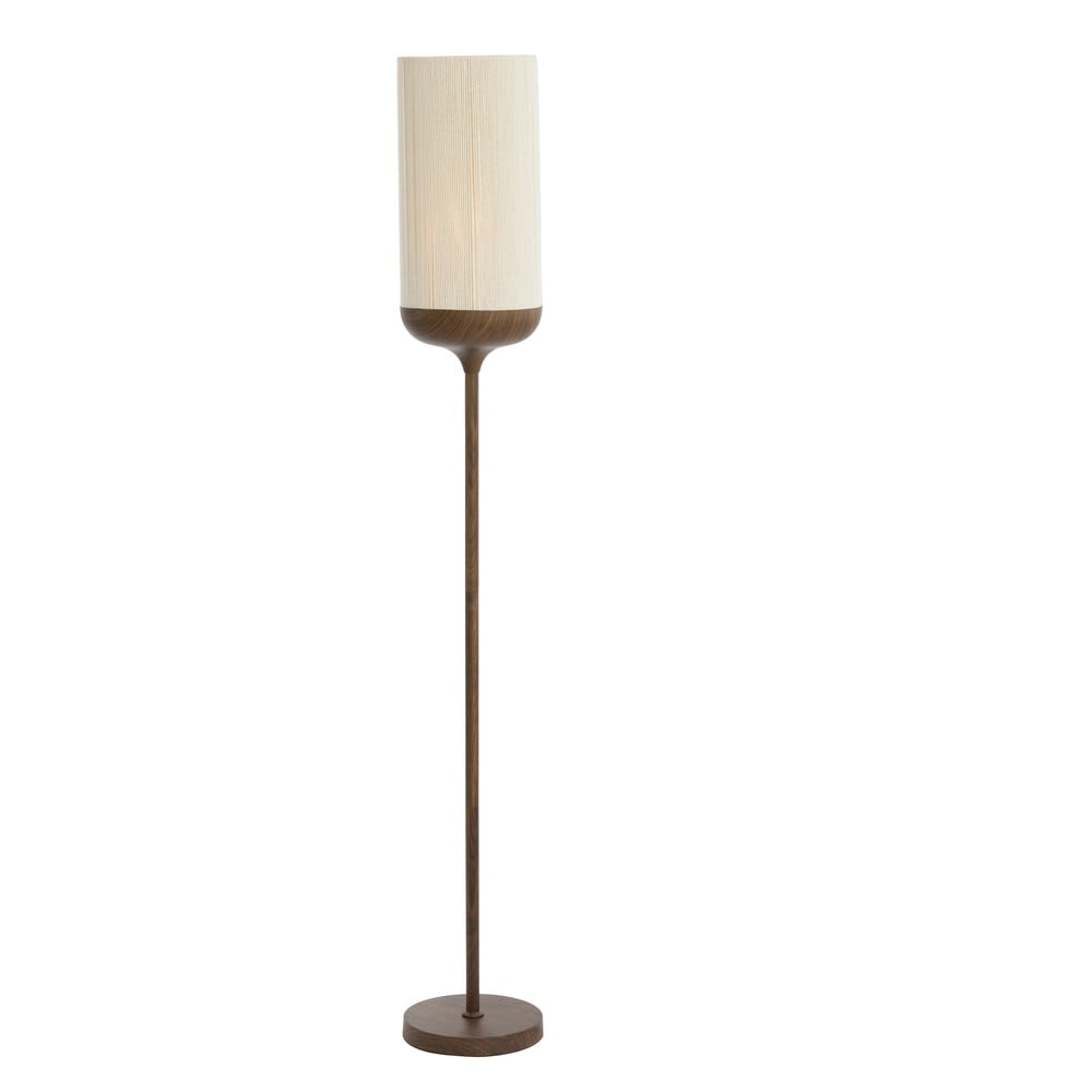 Ciemnobrązowa lampa stojąca z tekstylnym kloszem (wysokość 159 cm) Dania – Light & Living