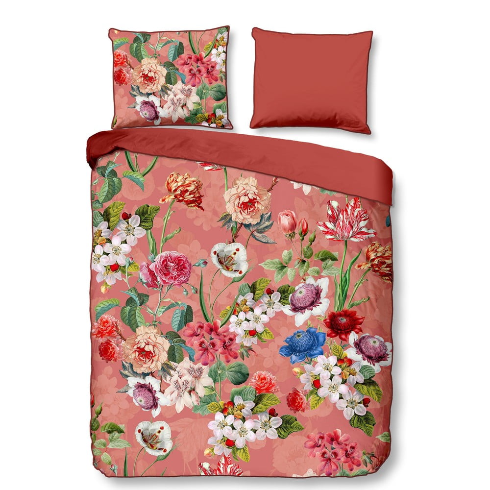 Pomarańczowa pościel dwuosobowa z satyny bawełnianej 240x220 cm Amalia – Descanso