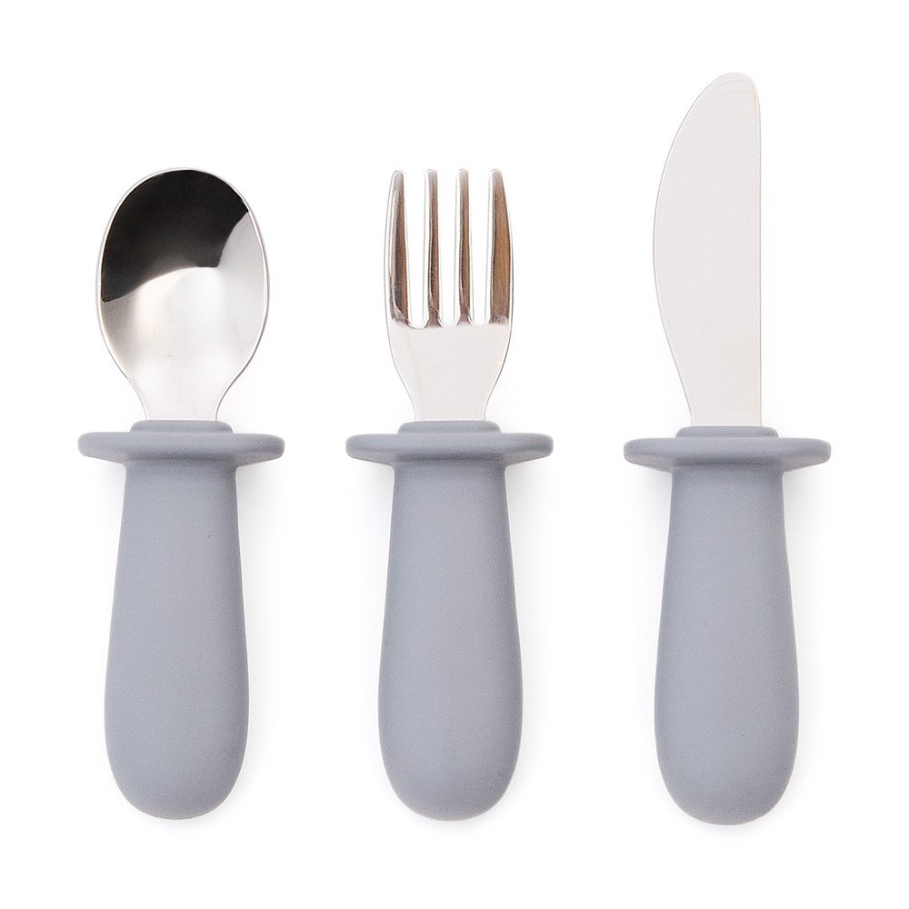 Niebieskie plastikowo-silikonowe sztućce dla dzieci 3 szt. Lili – Kave Home