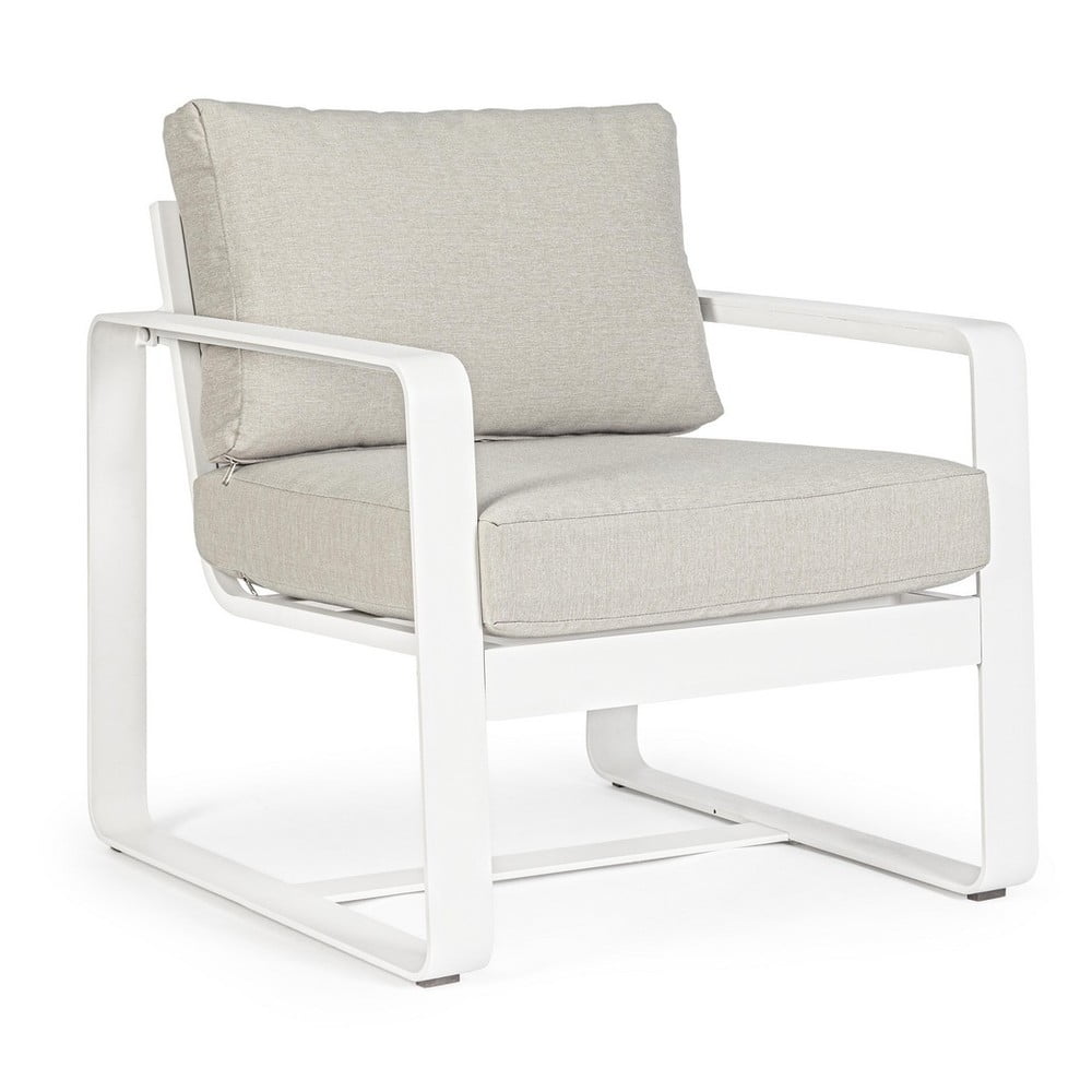 Biały metalowy fotel ogrodowy Merrigan – Bizzotto