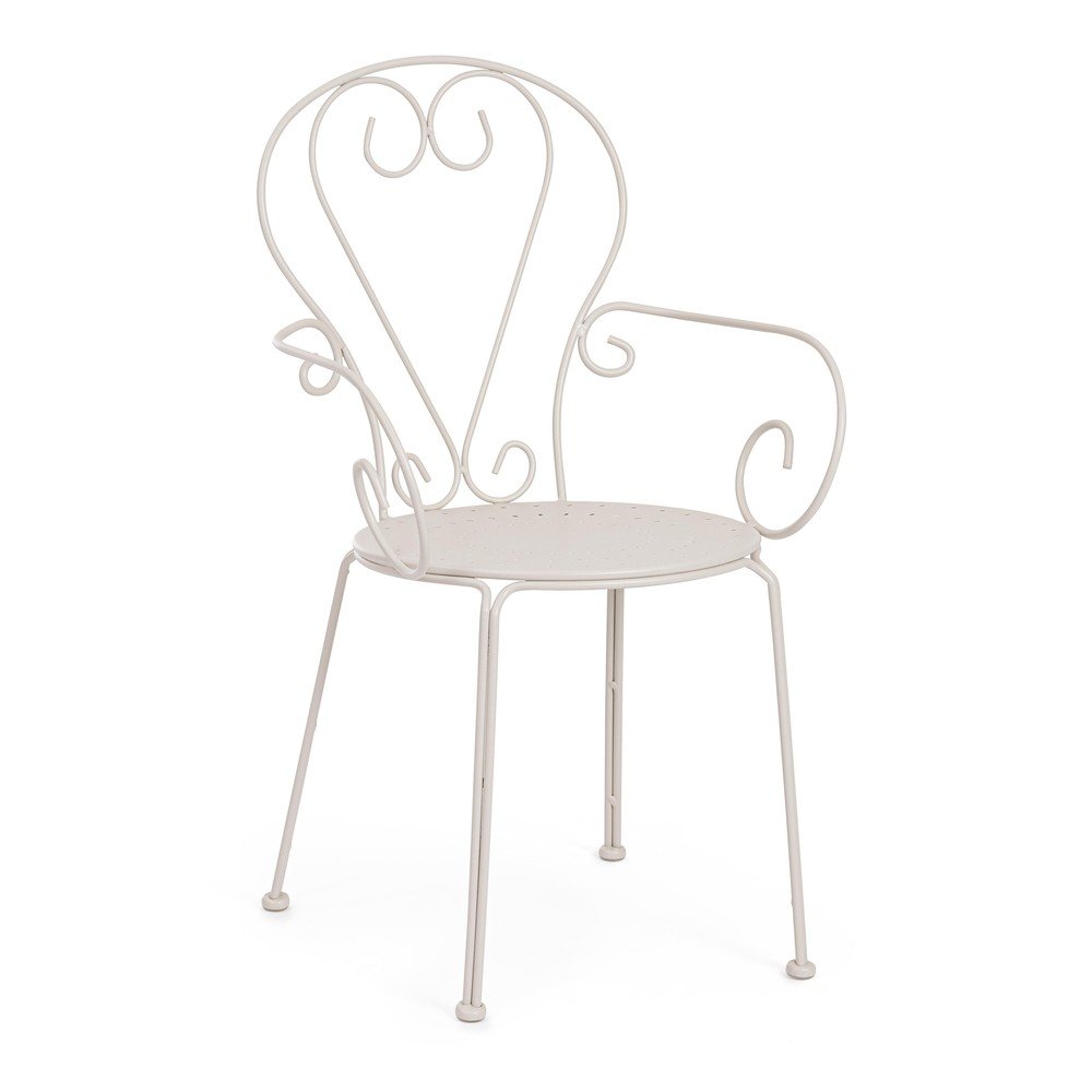 Beżowe metalowe krzesło ogrodowe Etienne – Bizzotto