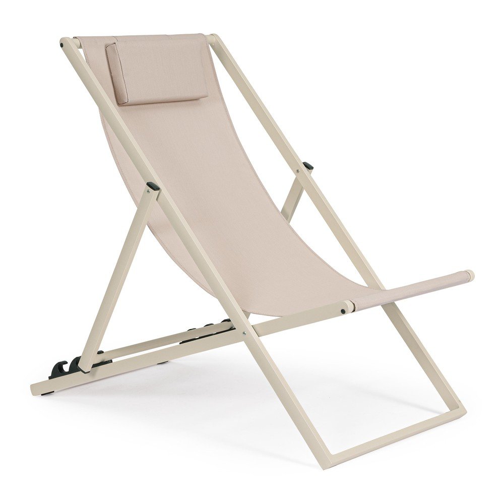 Beżowy metalowy leżak ogrodowy Taylor – Bizzotto