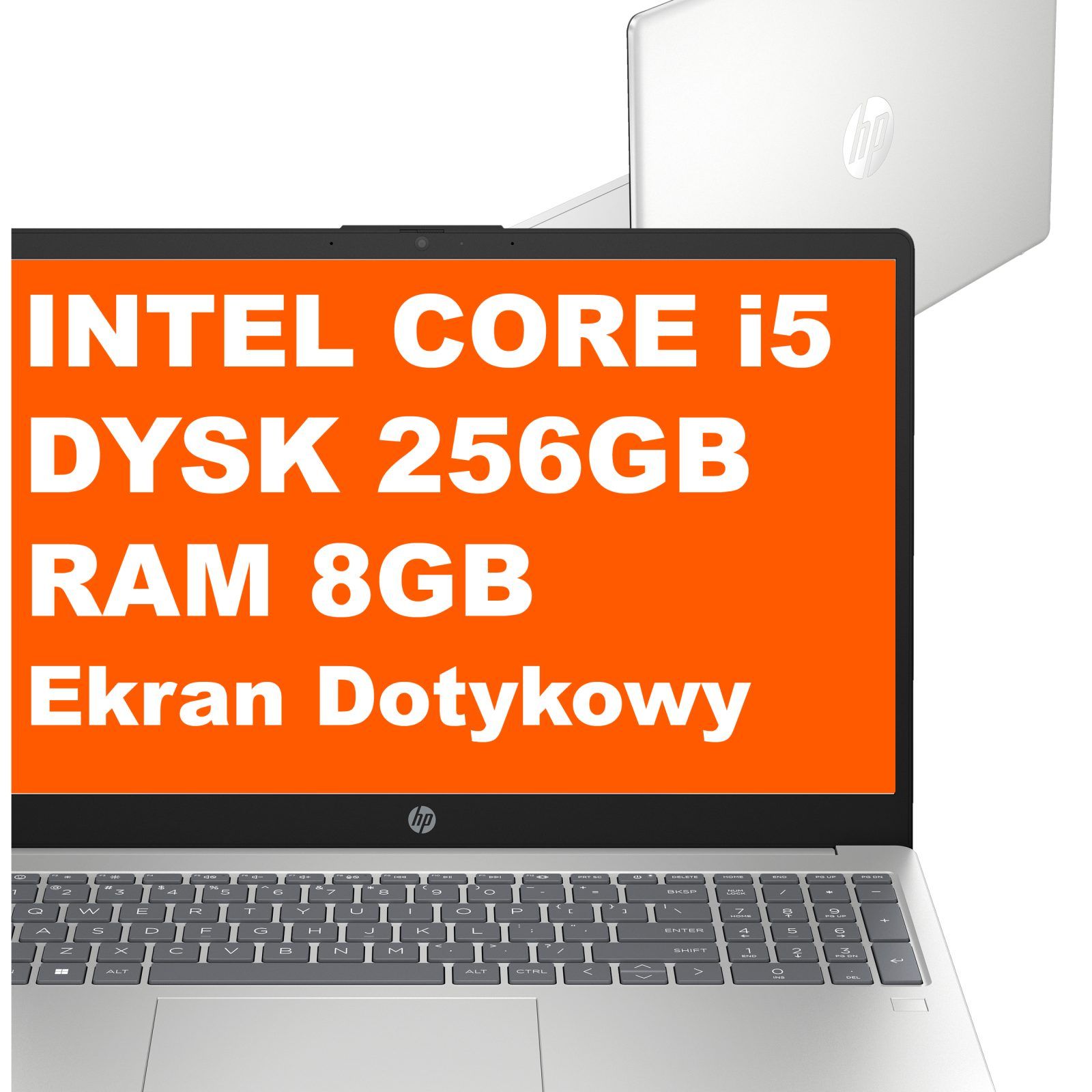 HP 15-fd0154wm / BZ1W9UA / Intel i5 / 8GB / 256GB / Intel Iris Xe / FullHD / Dotyk / Win 11 / Srebrny