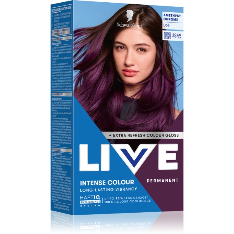 Schwarzkopf LIVE Intense Colour trwała farba do włosów odcień U69 Amethyst Chrome 1 szt.