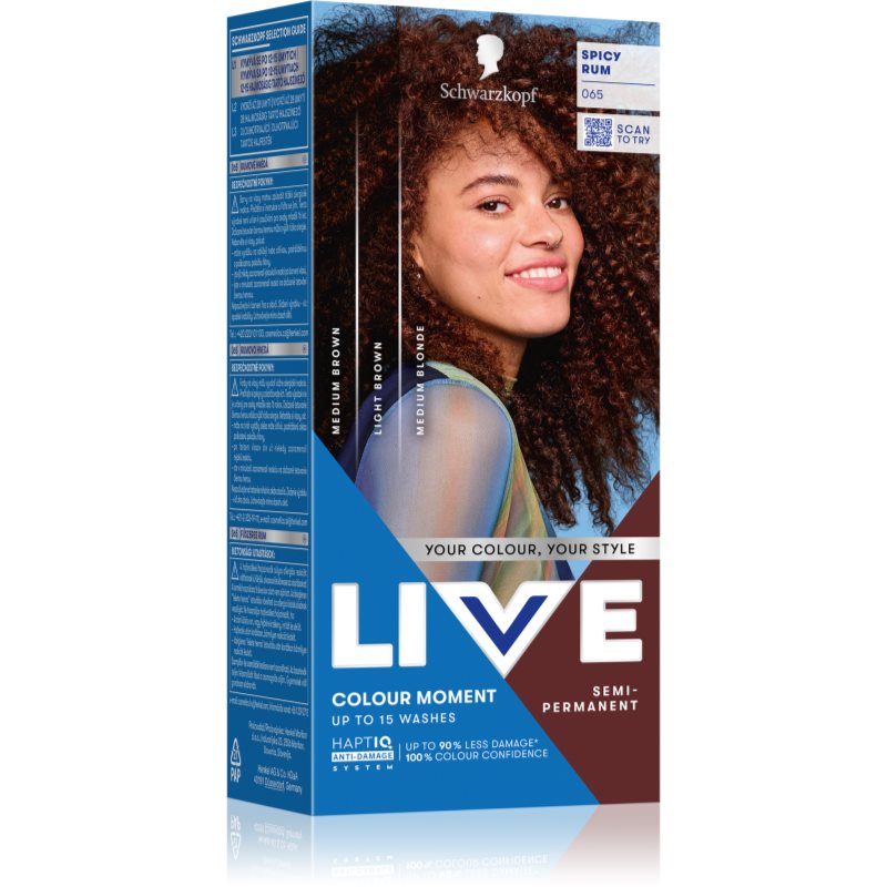 Schwarzkopf LIVE Colour Moment semi-permanentna farba do włosów odcień 065 Spicy Rum 50 ml