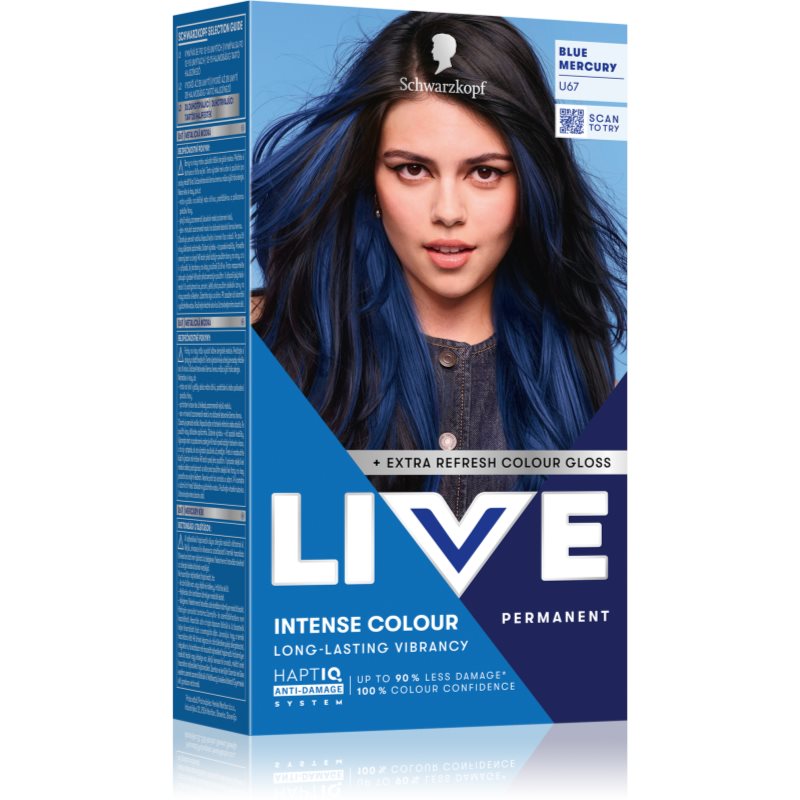 Schwarzkopf LIVE Intense Colour trwała farba do włosów odcień U67 Blue Mercury 1 szt.