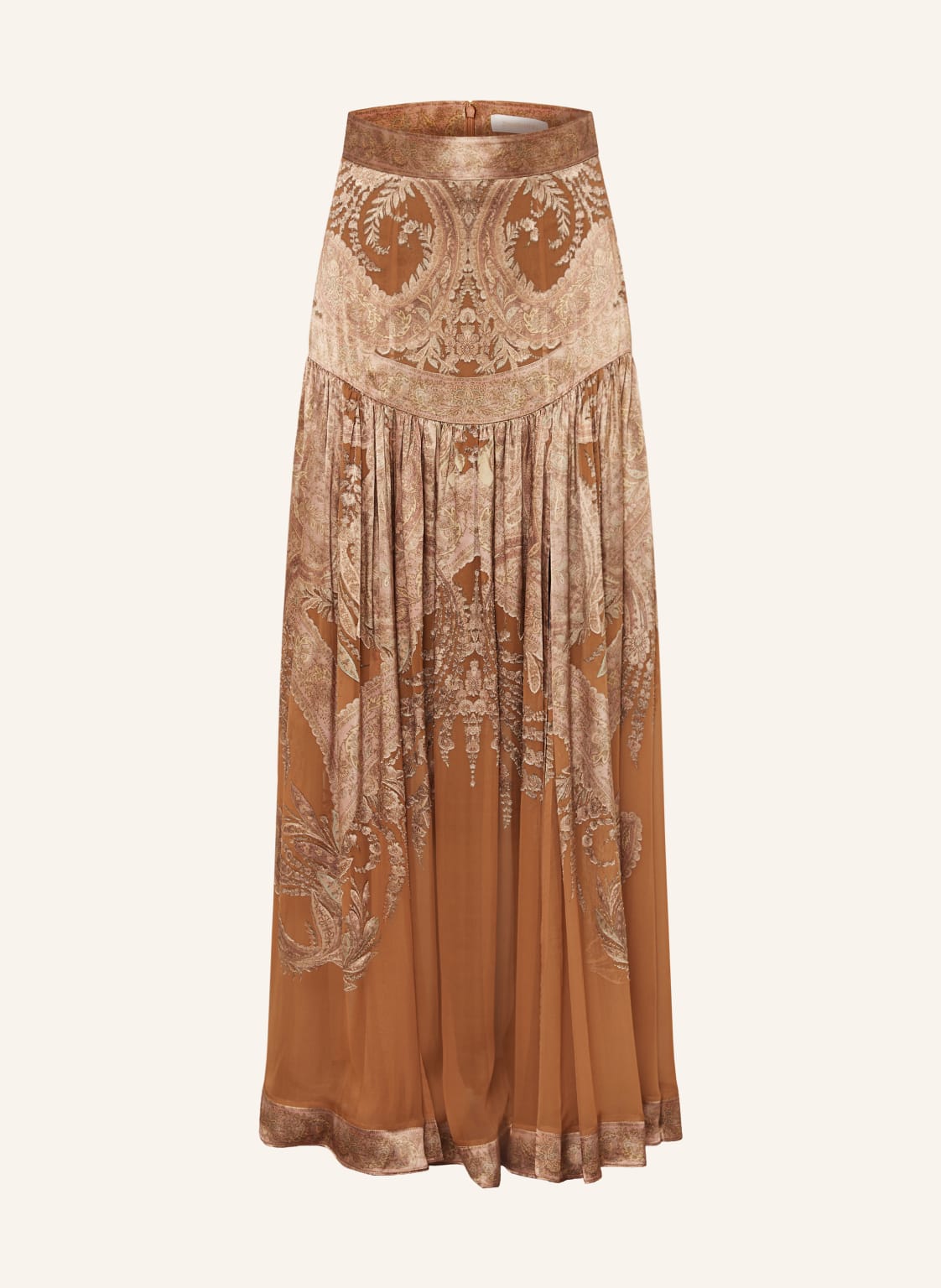 Zimmermann Jedwabna Spódnica Memento Z Falbanami braun