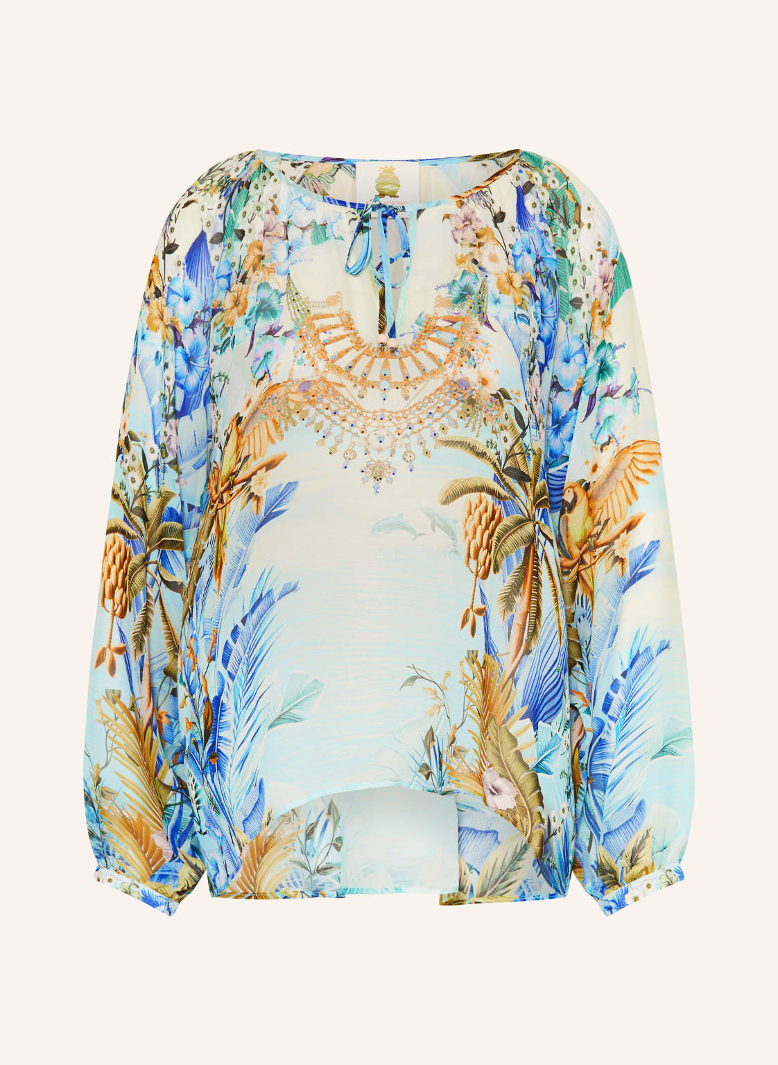 Princess Goes Hollywood Jedwabna Bluzka Z Kamieniami Ozdobnymi blau