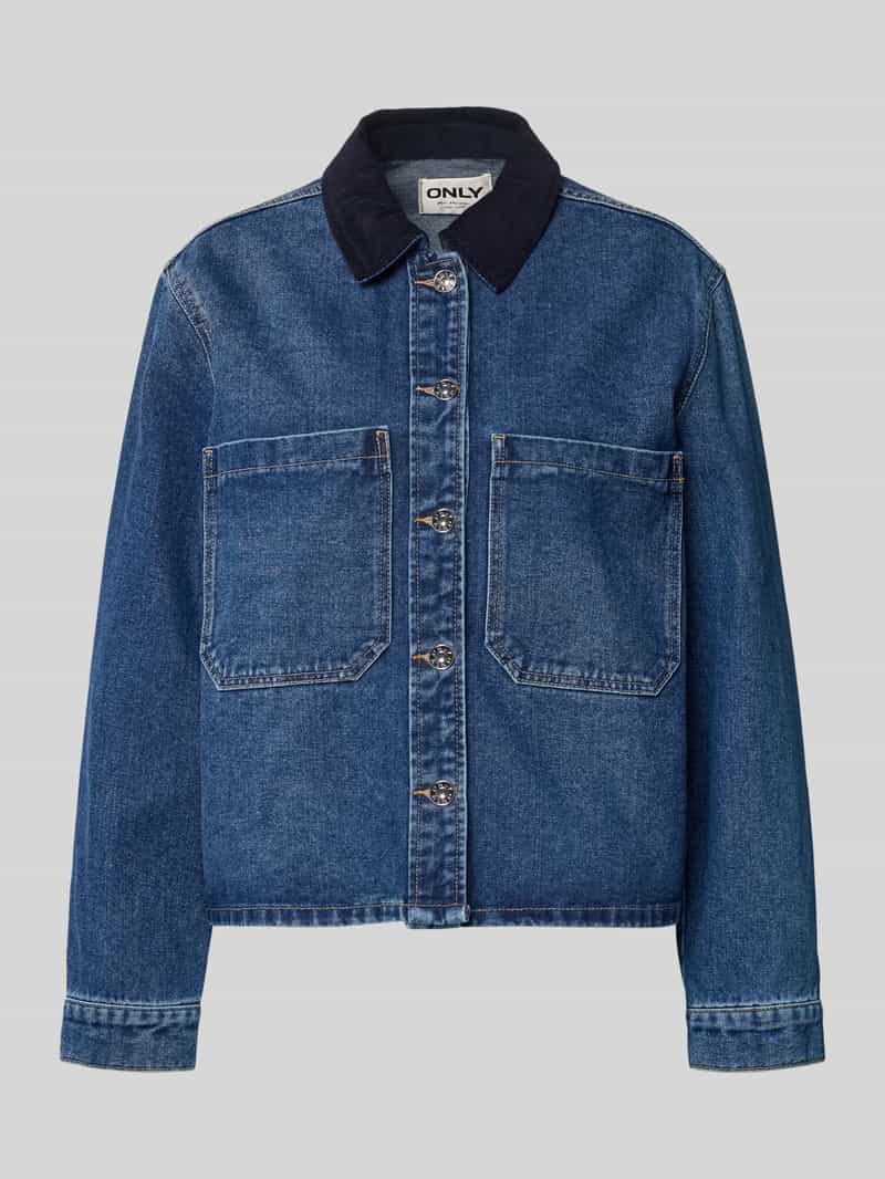 Przeskalowana kurtka dżinsowa z mieszanki bawełny model 'CASSIE'