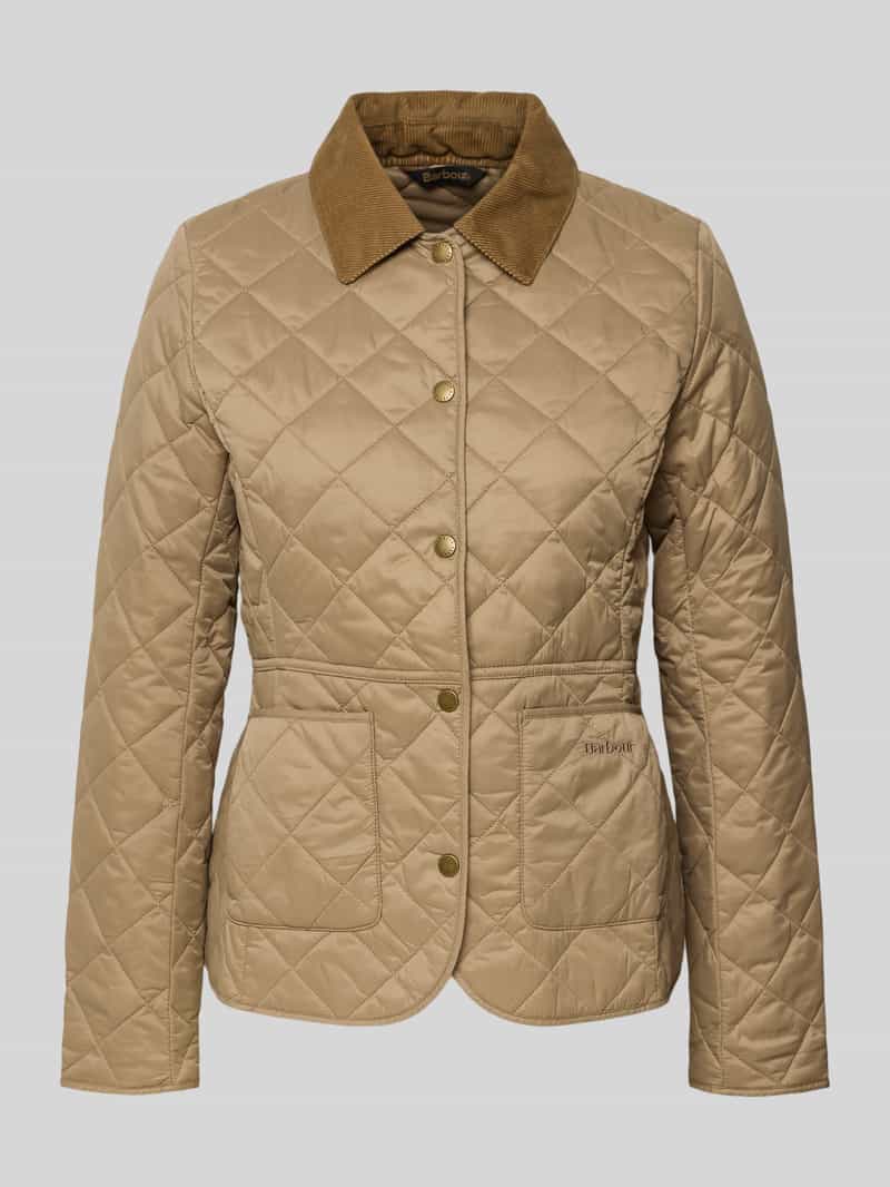 Kurtka pikowana o kroju shaped fit z kołnierzem ze sztruksu model 'DEVERON'