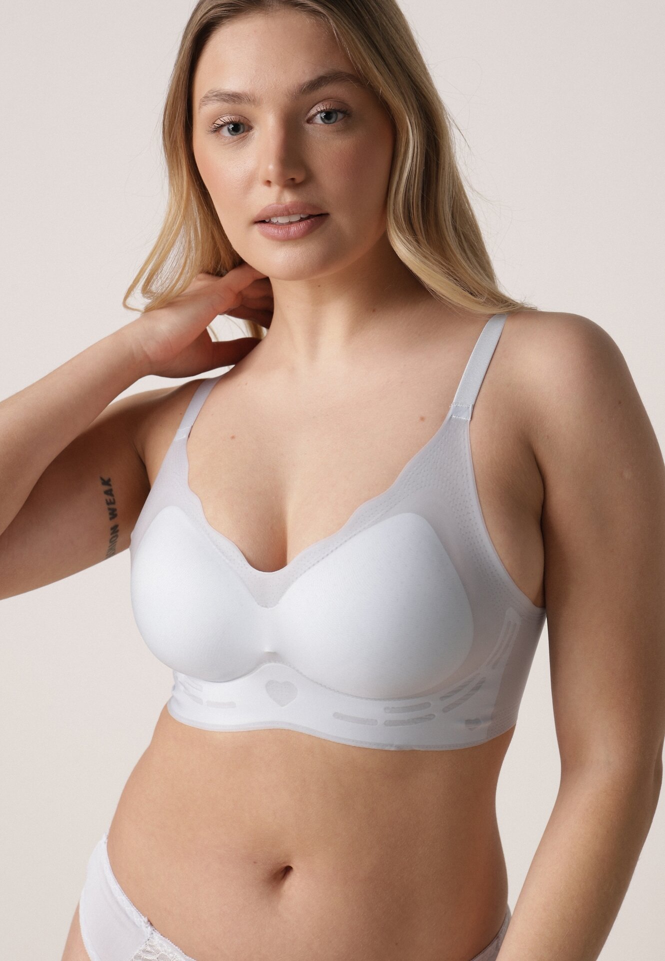 Niebieski Usztywniany Biustonosz Bezszwowy Bez Fiszbin Pretiona