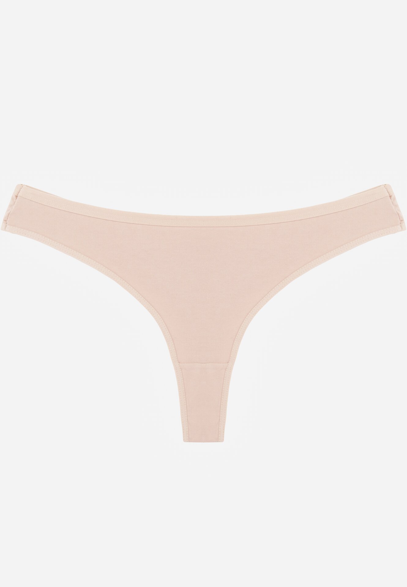 Beżowe Majtki Typu Stringi z Bawełną Asoia